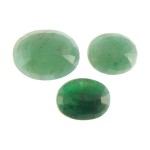 Green Emerald – 18.43 Carats (Ratti-20.36) Panna ~ 3 Pcs Seller Pack